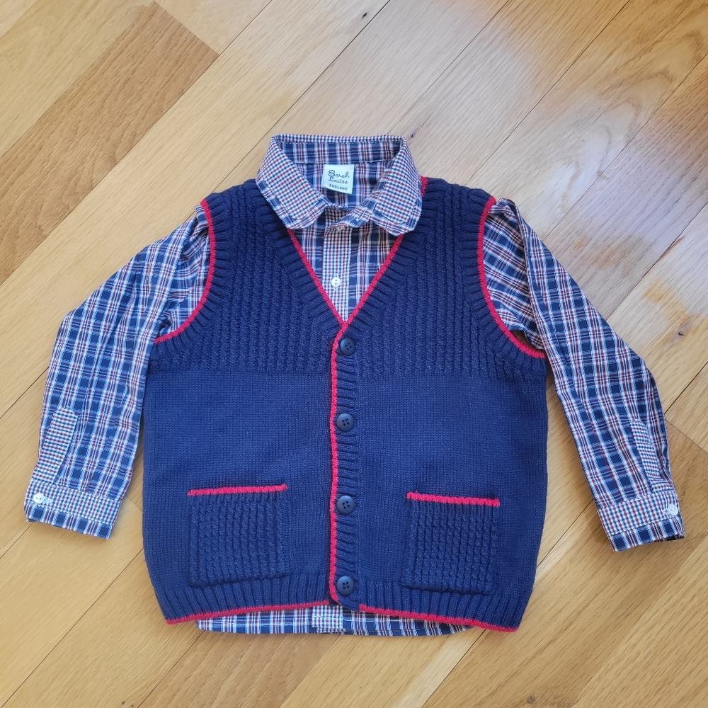 Sarah Louise Boys Buttondown and Vest Set Size 3